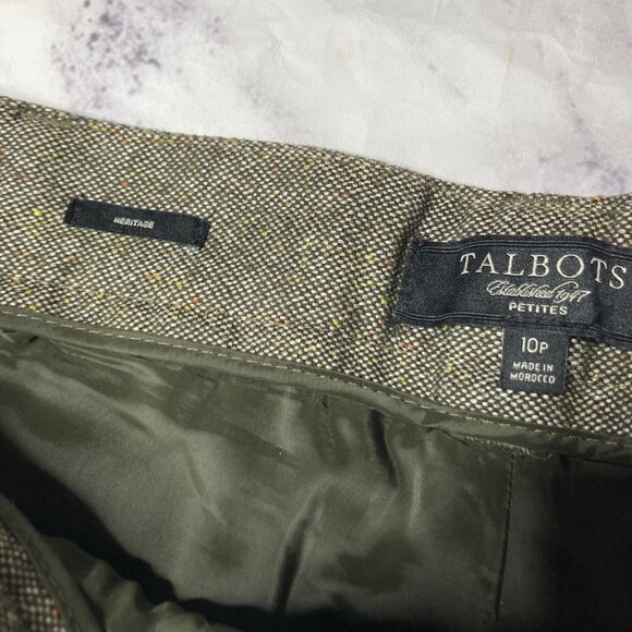 Talbots Heritage Dress Pants Womens Size 10P Wool Blend Wide Leg Career - Picture 2 of 4